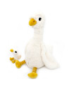 Peluche Ptipotos Oie Jébongou Maman + Bébé "Blanc" (36 cm) Déglingos
