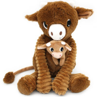 Peluche Ptipotos Vache Hindou Maman + Bébé "Cassonade" (24 cm)