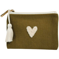 Porte-monnaie en coton Love "Olive" Zakuw