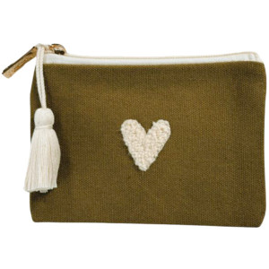 Porte-monnaie en coton Love "Olive" Zakuw