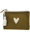 Porte-monnaie en coton Love "Olive" Zakuw