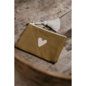 Porte-monnaie en coton Love "Olive" Zakuw