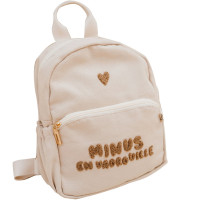 Cartable / Sac à dos enfant (30 cm) en coton Minus "Beige"