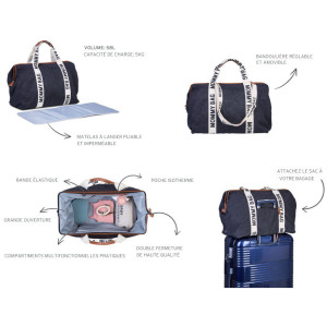 Sac à langer Mommy Bag Signature Canvas "Noir" Childhome