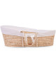 Couffin Moise naturel + Matelas + Habillage "Jersey Ecru"