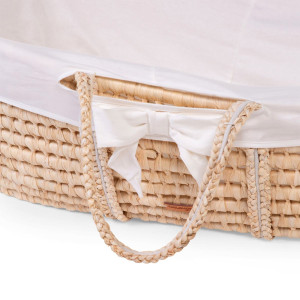 Couffin Moise naturel + Matelas + Habillage "Jersey Ecru" Childhome