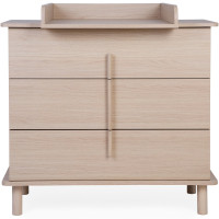 Commode 3 tiroirs + plan à langer en bois "Nordica Naturel"