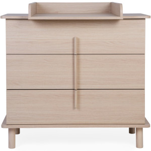 Commode bébé 3 tiroirs + plan à langer en bois "Nordica Naturel" Childhome