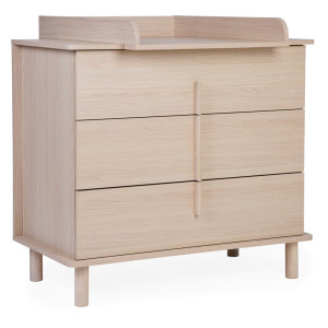 Commode bébé 3 tiroirs + plan à langer en bois "Nordica Naturel" Childhome