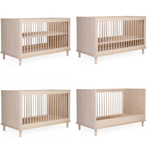 Lit bébé évolutif 70x140 en bois "Nordica Naturel" Childhome