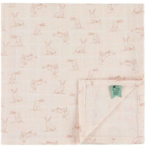 3 petits langes en gaze de coton bio "Rosy Rabbit" (55x55 cm) Trixie