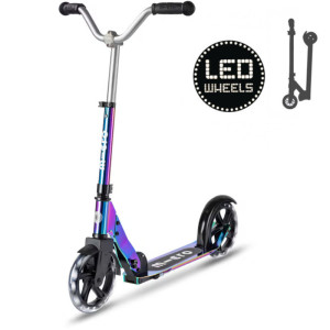 Trottinette pliable Micro Cruise avec grandes roues LED "Néochrome" (5-12 ans)