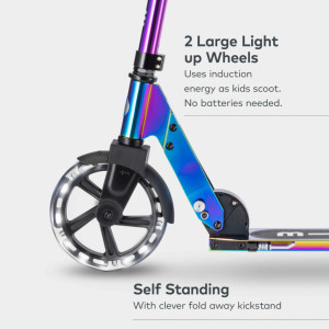 Trottinette pliable Micro Cruise avec grandes roues LED "Néochrome" (5-12 ans)