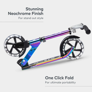 Trottinette pliable Micro Cruise avec grandes roues LED "Néochrome" (5-12 ans)