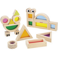 Jeu Sensoriel "Blocs translucides" en bois (1-3 ans)
