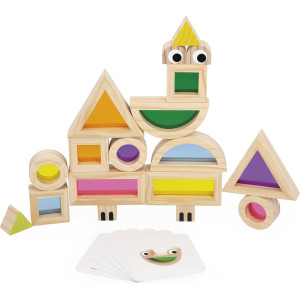 Jeu Sensoriel en bois "Blocs translucides  (1-3 ans) Janod