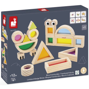 Jeu Sensoriel en bois "Blocs translucides  (1-3 ans) Janod