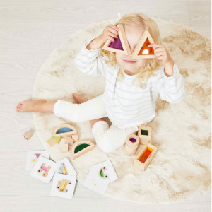 Jeu Sensoriel en bois "Blocs translucides  (1-3 ans) Janod