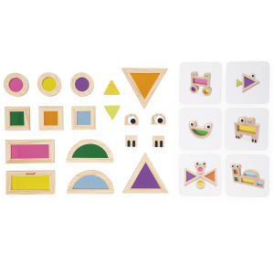 Jeu Sensoriel en bois "Blocs translucides  (1-3 ans) Janod