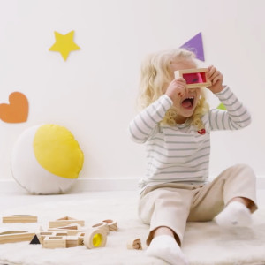 Jeu Sensoriel en bois "Blocs translucides  (1-3 ans) Janod
