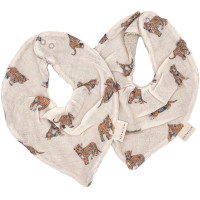 Bavoirs bandana en mousseline de coton bio et éponge Mael "Tigre"