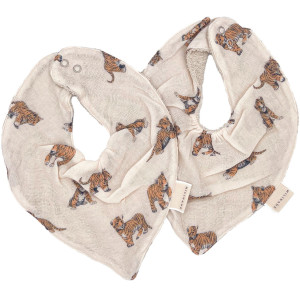Bavoirs bandana en mousseline de coton bio et éponge Mael "Tigre" Minilane