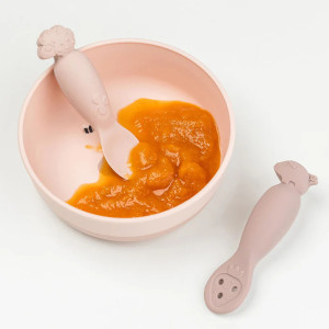 Cuillères bébé en silicone Tiny Farm "Sable" Done by Deer