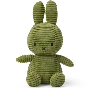 Peluche Miffy en velours côtelé  (23 cm) Eco "Vert Olive" Bon Ton Toys