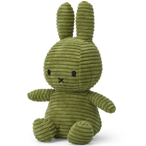 Peluche Miffy en velours côtelé  (23 cm) Eco "Vert Olive" Bon Ton Toys