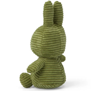Peluche Miffy en velours côtelé  (23 cm) Eco "Vert Olive" Bon Ton Toys