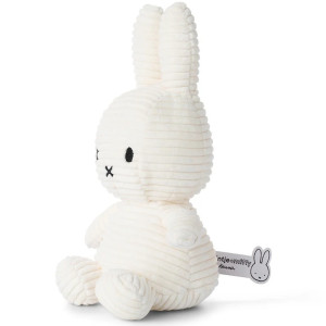 Peluche Miffy en velours côtelé  (23 cm) Eco "Blanc" Bon Ton Toys