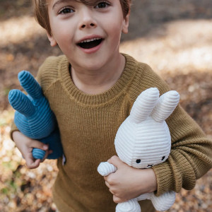 Peluche Miffy en velours côtelé  (23 cm) Eco "Blanc" Bon Ton Toys