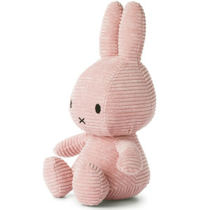 Peluche Miffy en velours côtelé  (33 cm) Eco "Rose" Bon Ton Toys