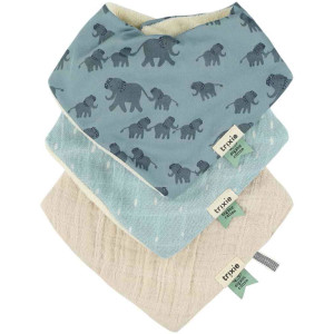 Bavoirs Bandana en coton bio "Enchanting Elephant" (x3) Trixie