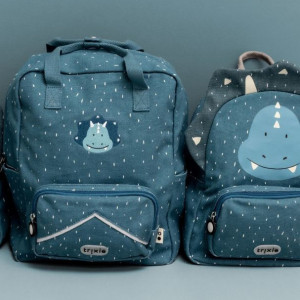 Sac à dos enfant A4 (34 cm) en coton hydrofuge "Mr Triceratops" Trixie