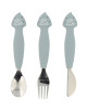 Set de 3 couverts en inox et silicone "Mr Shark" (x3) (12 mois et +)