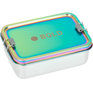 Boîte à goûter compartimentée en inox "Bold Rainbow" Lassig