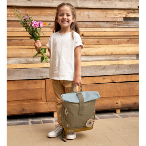 Sac à dos enfant (32,5 cm) en PET recyclé Mini Rolltop Nature "Olive"