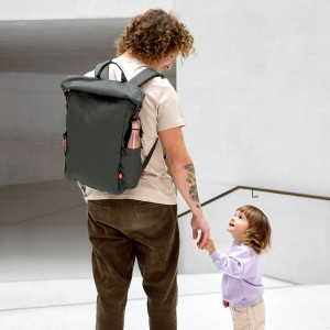 Sac à langer à dos en PET recyclé Green Label Outdoor Rolltop "Vert Foncé"