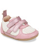 Chaussures pré-marche en cuir My Pre Basket Velcro "Blanc Rose"