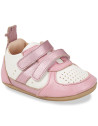 Chaussures pré-marche en cuir My Pre Basket Velcro "Blanc Rose"
