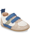 Chaussures pré-marche en cuir My Pre Basket Velcro "Blanc Jean"