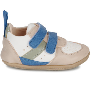 Chaussures pré-marche en cuir My Pre Basket Velcro "Blanc Jean"