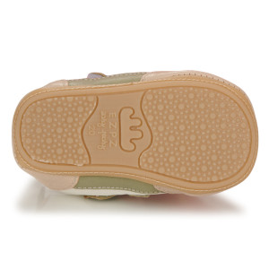 Chaussures pré-marche en cuir My Pre Basket Velcro "Blanc Rose"