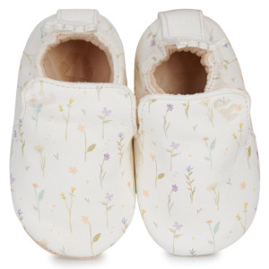 Chaussons bébé en cuir My Blu "Herbier Blanc" Easy Peasy