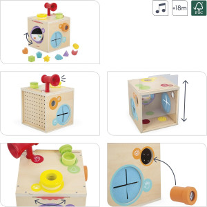 Cube Sensoriel en bois (18 mois et +) Janod