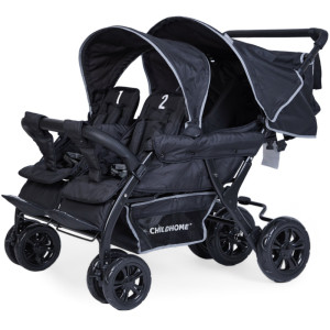 Poussette Quadruple 4 enfants Autobrake "Noir" Childhome