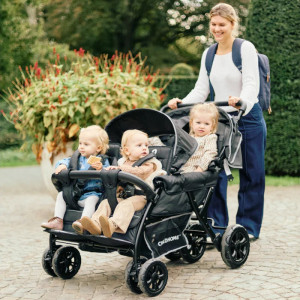 Poussette Quadruple 4 enfants Autobrake "Noir" Childhome