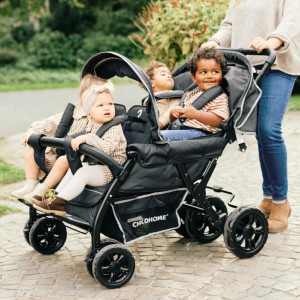 Poussette Quadruple 4 enfants Autobrake "Noir" Childhome