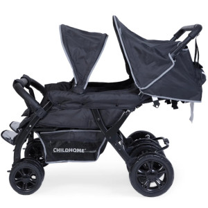 Poussette Quadruple 4 enfants Autobrake "Noir" Childhome